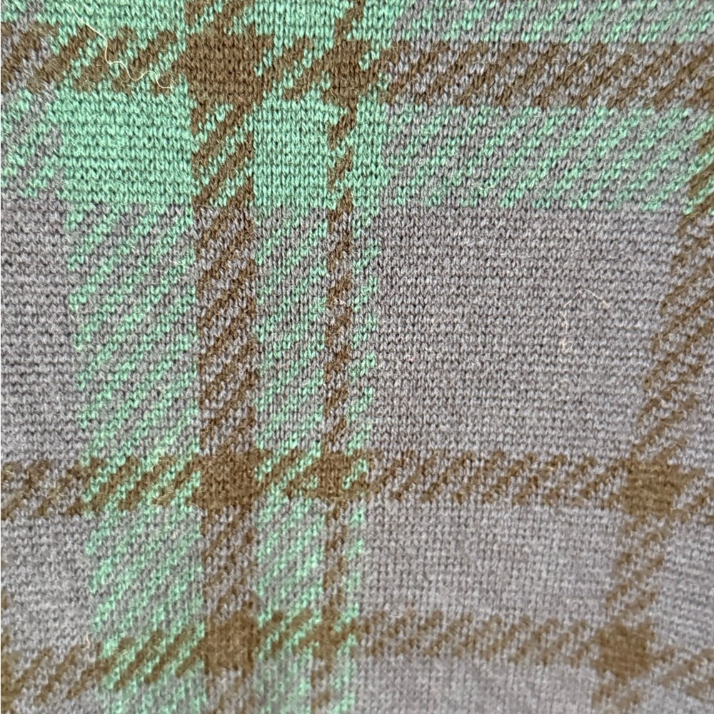 EUC Talbots Blue & Green Plaid Open Front Cardigan SZ XL - Picture 3 of 11